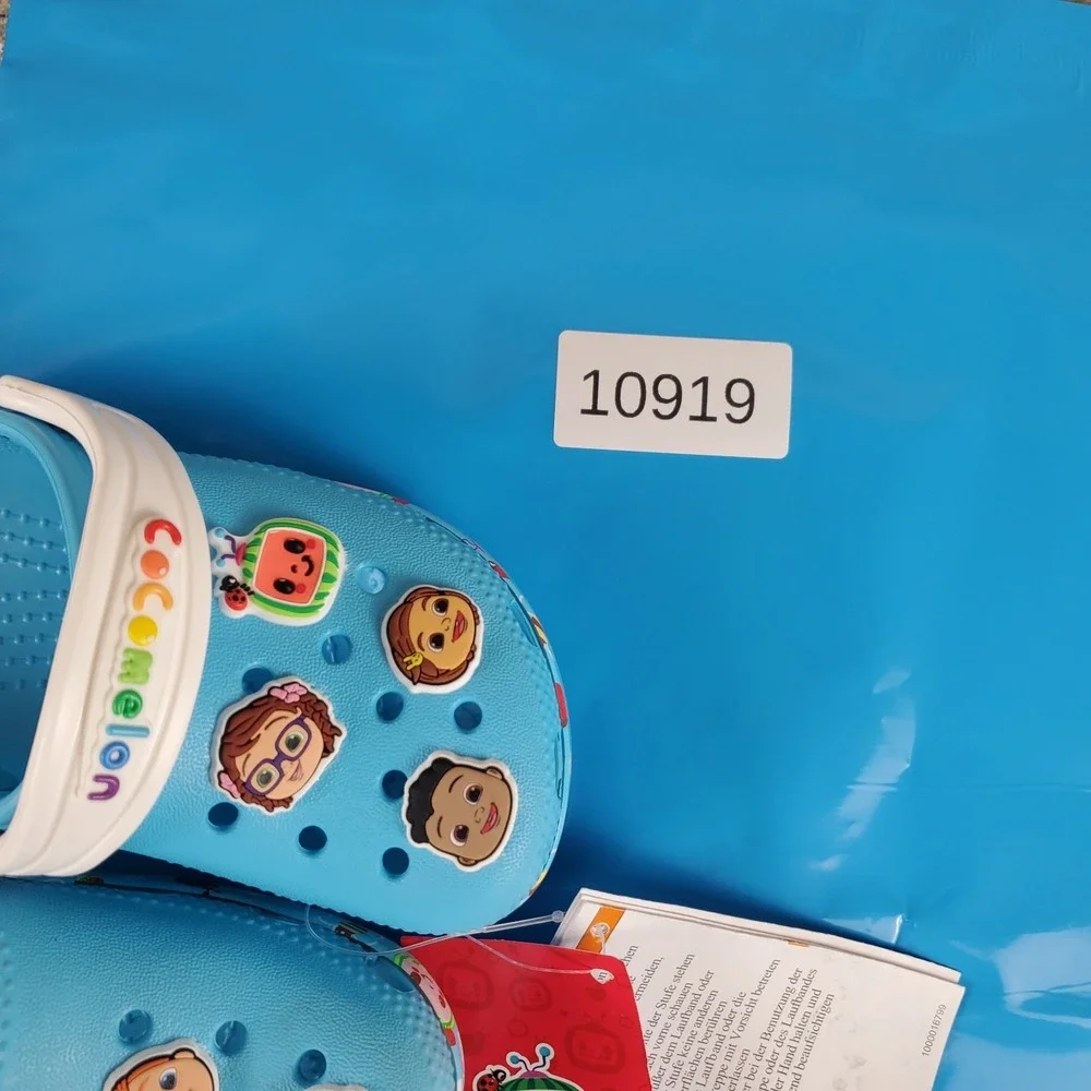 Crocs Cocomelon Classic Toddler Clogs Sz 8 C8 Blue Vented Sandals *read*‎